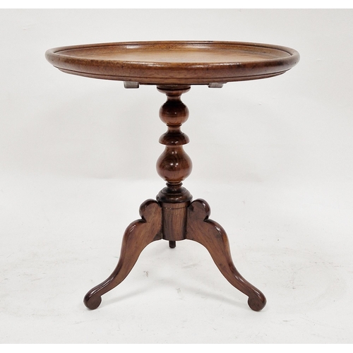 92 - LOT WITHDRAWN
19th century apprentice piece miniature mahogany tilt-top table, the circular dished t... 