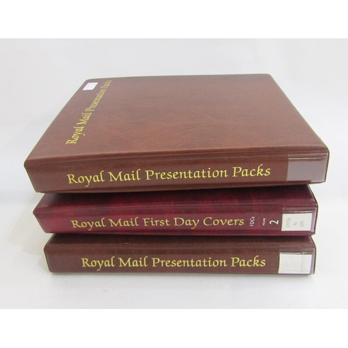 303 - GB stamps: With face value c£500, 2 albums of QEII decimal presentation packs and one of bespoke fir... 