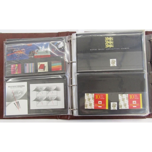 303 - GB stamps: With face value c£500, 2 albums of QEII decimal presentation packs and one of bespoke fir... 