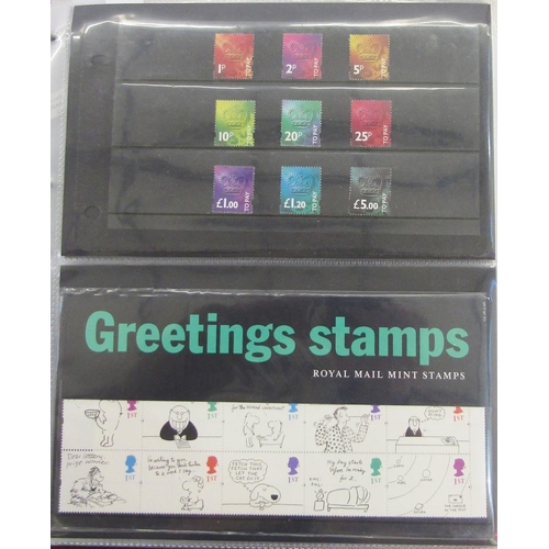 303 - GB stamps: With face value c£500, 2 albums of QEII decimal presentation packs and one of bespoke fir... 