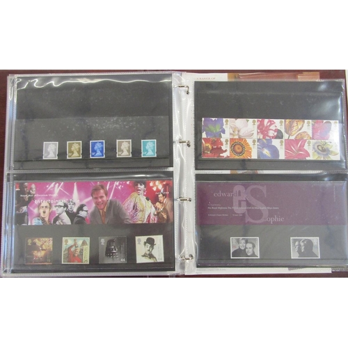 303 - GB stamps: With face value c£500, 2 albums of QEII decimal presentation packs and one of bespoke fir... 