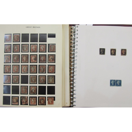 304 - GB stamps: QV-QEII collection in 2 albums including 4 Penny Blacks and much other line engraved impe... 