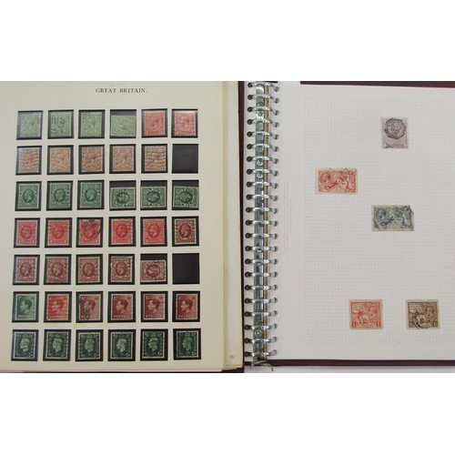 304 - GB stamps: QV-QEII collection in 2 albums including 4 Penny Blacks and much other line engraved impe... 