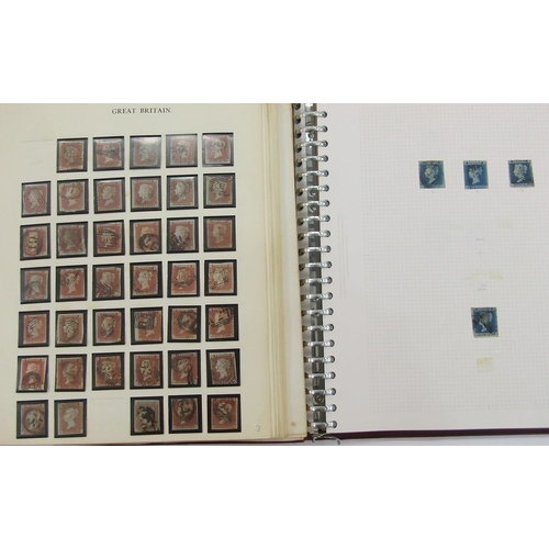 304 - GB stamps: QV-QEII collection in 2 albums including 4 Penny Blacks and much other line engraved impe... 