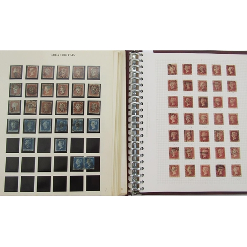 304 - GB stamps: QV-QEII collection in 2 albums including 4 Penny Blacks and much other line engraved impe... 