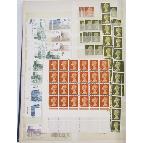 306 - GB stamps: With face value £200+, blue stock-book of QV-QEII, mint & used, definitives, commemorativ... 