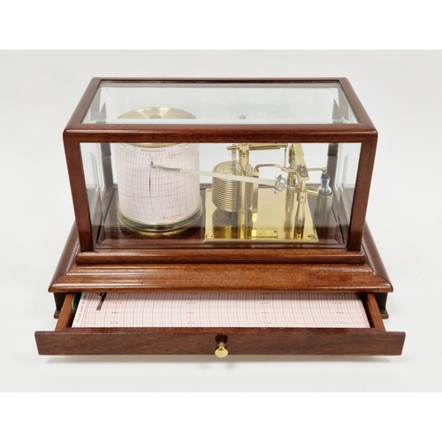 162 - F. Darton & Co Ltd of Watford mahogany cased barograph with bevelled glass panels and drawer below, ... 