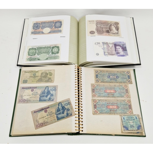 163 - Collection of mostly British banknotes including previous 10 and 20 pound notes and a selection of e... 