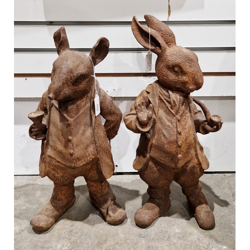 164 - Two cast iron models of Beatrix Potter's Peter Rabbit and Samuel Whiskers, 46cm high