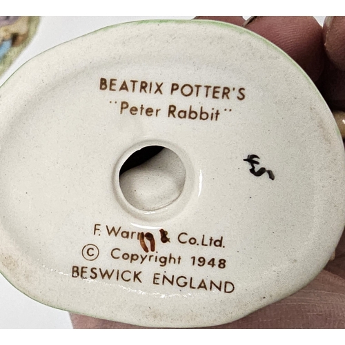 38 - Collection of Beswick Beatrix Potter figures including Benjamin Bunny, Lady Mouse, Jeremy Fisher, Po... 