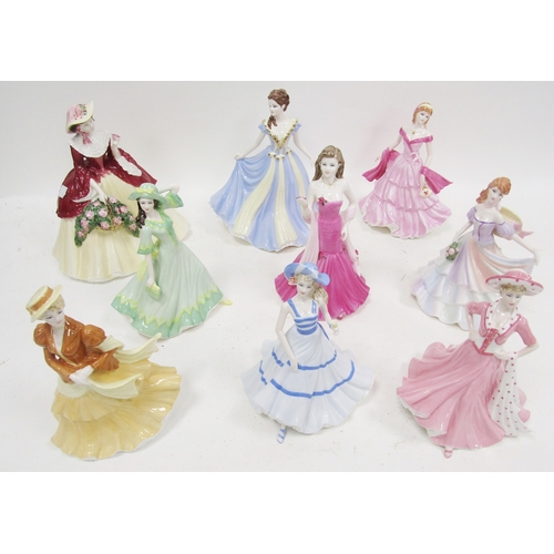 32 - Nine Coalport bone china figures of ladies, comprising Holly Bright from the Celebration of the Seas... 