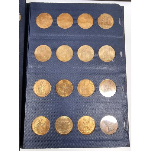 146 - Collection of coins and stamps including three Sandhill coin library albums, one containing half pen... 