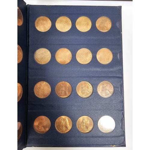 146 - Collection of coins and stamps including three Sandhill coin library albums, one containing half pen... 