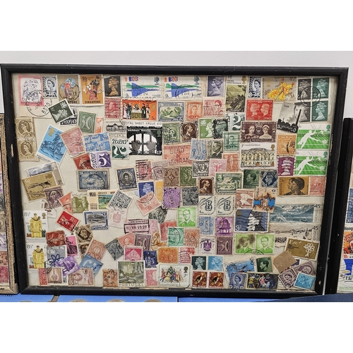 146 - Collection of coins and stamps including three Sandhill coin library albums, one containing half pen... 