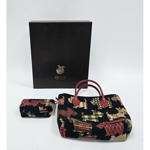 150 - Liz Cox of Bath designer handbag and matching purse, the handbag having a tapestry Scottie dog desig... 