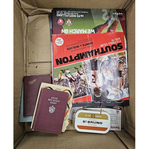 154 - Mixed lot of ephemera and sporting items including cigarette and tea cards, photograph album partly ... 