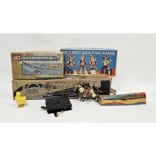 173 - Collection of toys including boxed ' Over the top ' automatic clockwork toy, boxed Jetex jet helicop... 