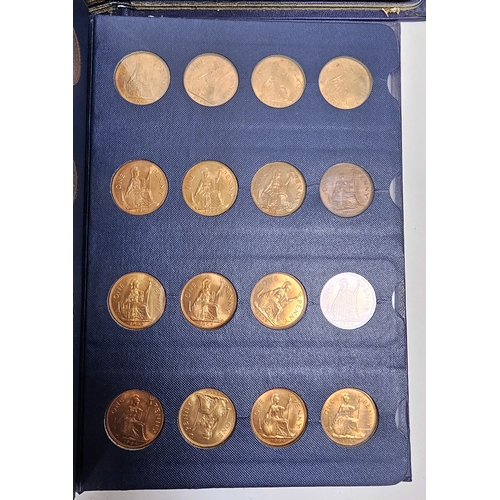 146 - Collection of coins and stamps including three Sandhill coin library albums, one containing half pen... 