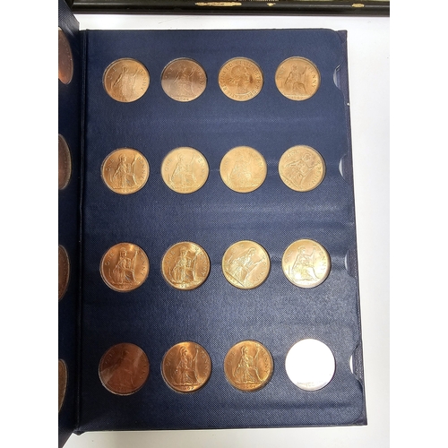 146 - Collection of coins and stamps including three Sandhill coin library albums, one containing half pen... 