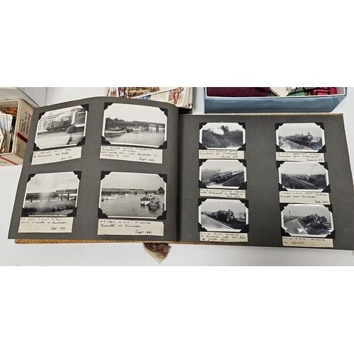 154 - Mixed lot of ephemera and sporting items including cigarette and tea cards, photograph album partly ... 