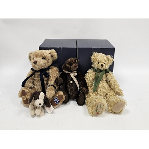 171 - Merrythought ' Bruno The Official RSPCA Collectors teddy bear ' with his puppy on lead,  limited edi... 