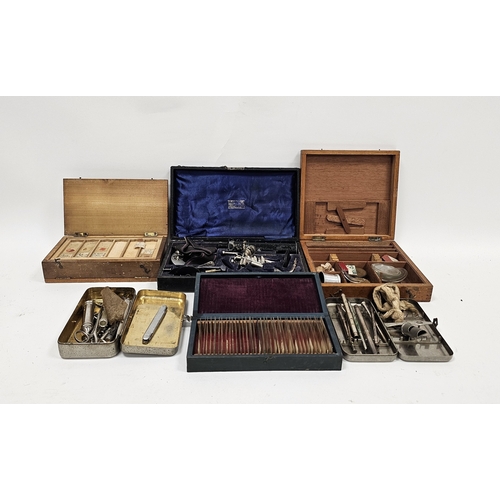 175 - Collection of early to mid 20th century medical and scientific equipment including cased set of biol... 