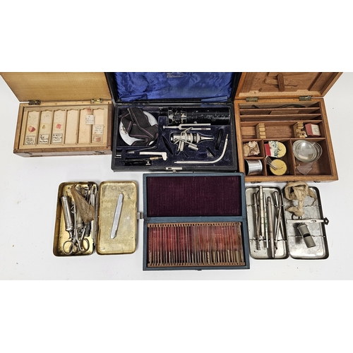 175 - Collection of early to mid 20th century medical and scientific equipment including cased set of biol... 