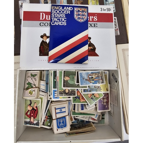 180 - Collection of cigarette and tea cards including three early 20th century cigarette picture albums, c... 