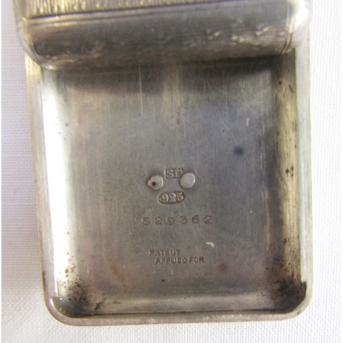 106 - Art Deco silver cased folding purse watch, possibly by Moise Dreyfuss, the engine-turned case with i... 