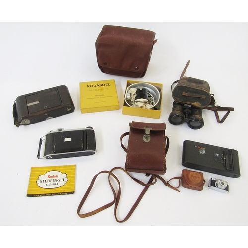 109 - Kodak Pronto 105mm folding camera, an Eastman Kodak Company folding camera, another, a Mycro camera ... 