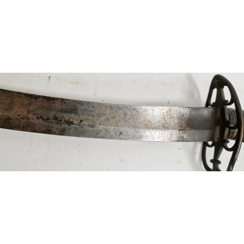 164 - British 1803 pattern infantry flank officer's sword by Osborn & Gunby, etched foliate decoration thr... 