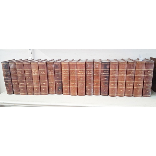 76 - Dumas, Alexandre - Works Handy Library edition - The Romances of Alexandre Dumas, half leather over ... 