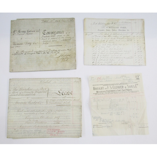87 - Large quantity of assorted ephemera and books to include Victorian and later indentures/deeds, Daily... 