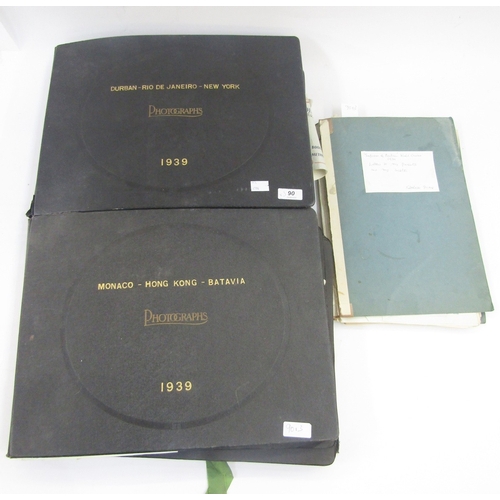 90 - Photographic and written archive relating to Kathleen Grey circa 1939, in two albums and a folder, d... 