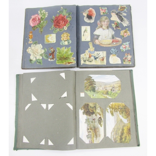 91 - Ephemera and other collectables to include an early 20th century scrap album, postcard album includi... 