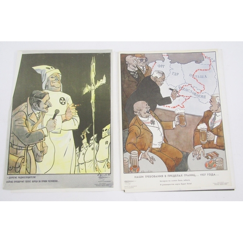 93 - Portfolio of Russian antique war posters by Fighting Pencil 'No to War', 18 in total, of various des... 