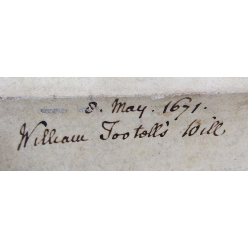 95 - Quantity of indentures, wills and other documents, 17th century and later, to include will dated 8th... 
