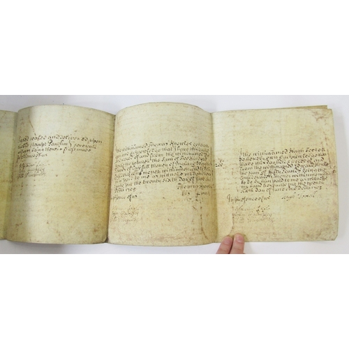 95 - Quantity of indentures, wills and other documents, 17th century and later, to include will dated 8th... 