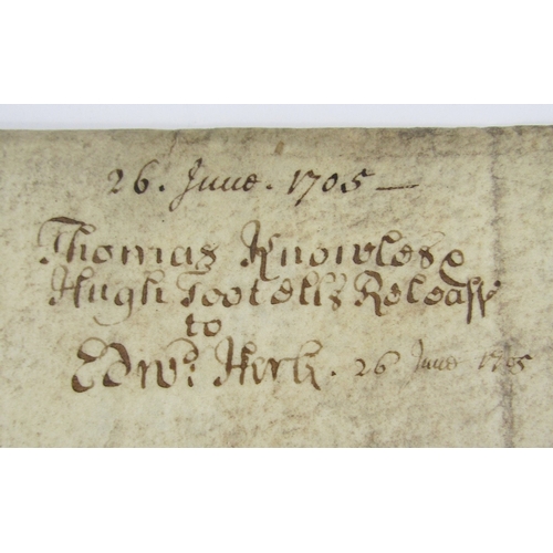 95 - Quantity of indentures, wills and other documents, 17th century and later, to include will dated 8th... 