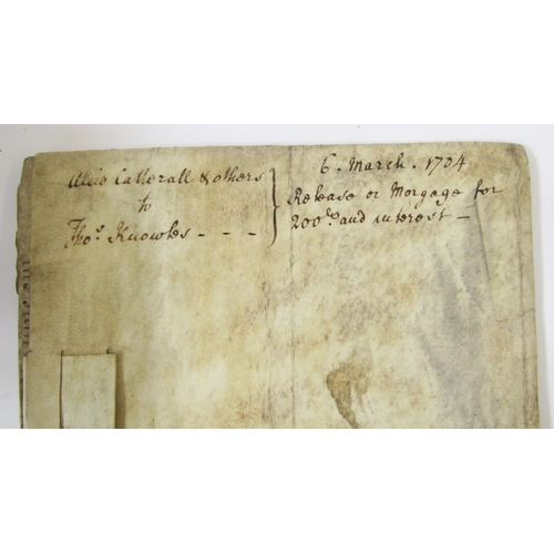 95 - Quantity of indentures, wills and other documents, 17th century and later, to include will dated 8th... 