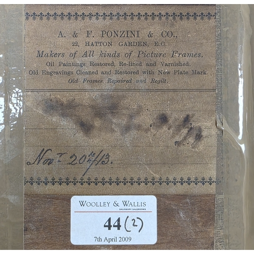 36 - Pair of English porcelain plaques, mid-19th century, the first painted with a family in river landsc... 