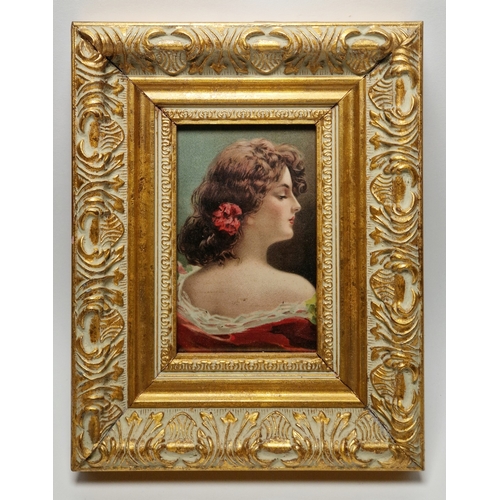 350 - Group of framed George Baxter (1804-1867) colour prints
 Comprising: three in black and gilt verre e... 