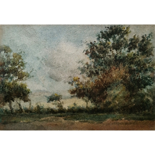 359 - William Rutledge (Australian, 1924-1993)
 Watercolour
 Rural scene with dwelling and tree next to tr... 