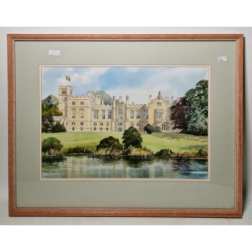 365 - Ian King (20th century)
 Watercolour
 View of Country house with gated entrance, signed lower right,... 