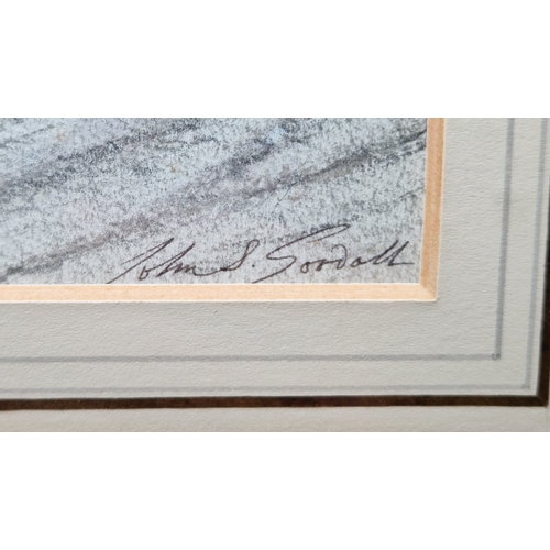 373 - John Strickland Goodall (British 1908-1966)
 Watercolour drawing
 Snowy village street scene, with f... 