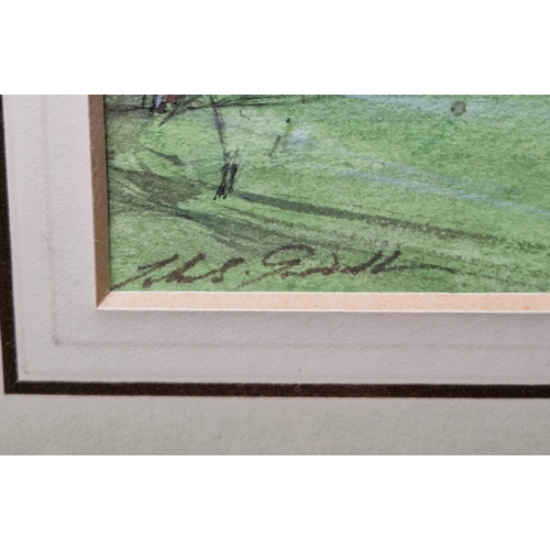 373 - John Strickland Goodall (British 1908-1966)
 Watercolour drawing
 Snowy village street scene, with f... 