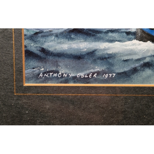 374 - Anthony Osler (b. 1938)
 Watercolour/gouache
 Maritime scene with two sailboats, signed and dated 19... 