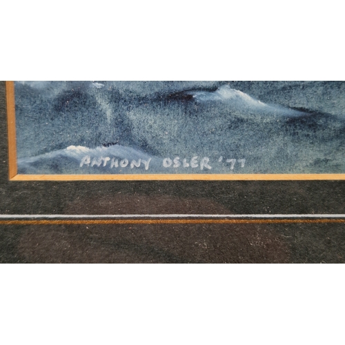 374 - Anthony Osler (b. 1938)
 Watercolour/gouache
 Maritime scene with two sailboats, signed and dated 19... 