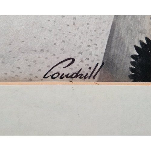 380 - Francis Coudrill (1913-1989)
 Ink and wash, heightened with white
 Humorous cartoon depicting a grou... 