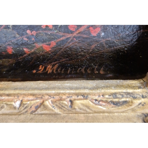 397 - John Mundell (British, 1818-1875)
 Oil on canvas
 Pastoral river scene with figure fishing near a mi... 